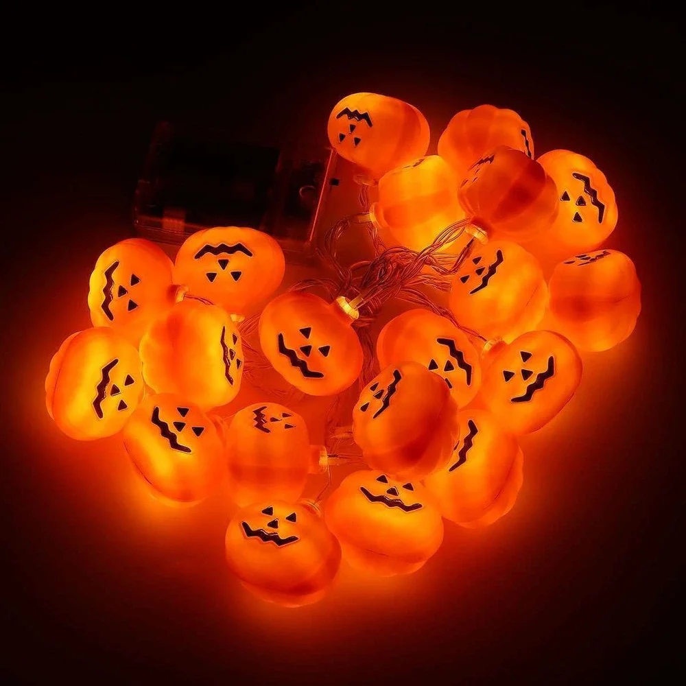 20 LED Halloween Pumpkin String Lights Battery Operated‎ Party Home Decor
